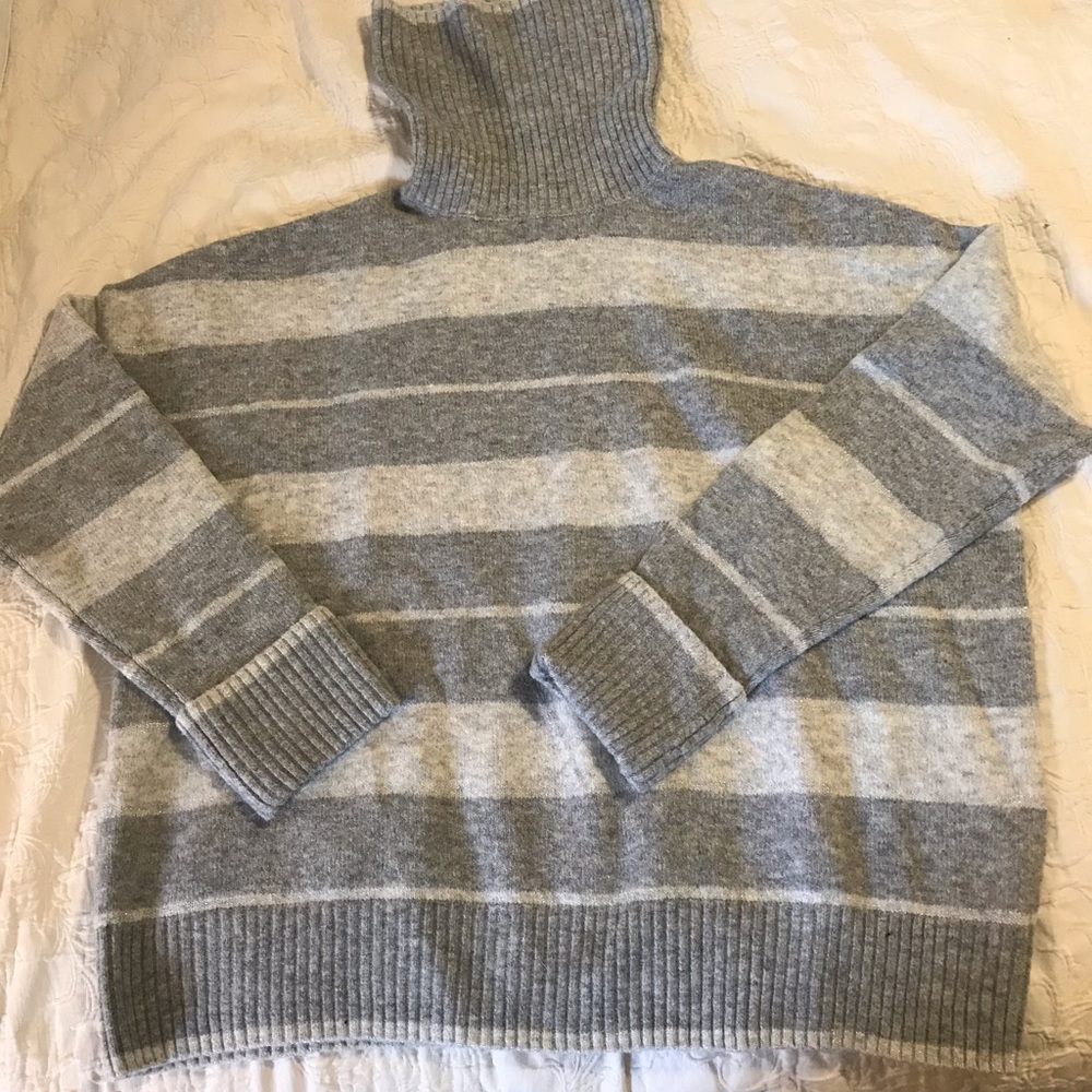 Grey and Silver Turtleneck Sweater